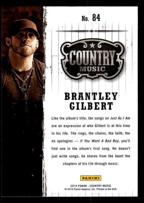 Brantley Gilbert 2014 Panini Country Music Back of Card