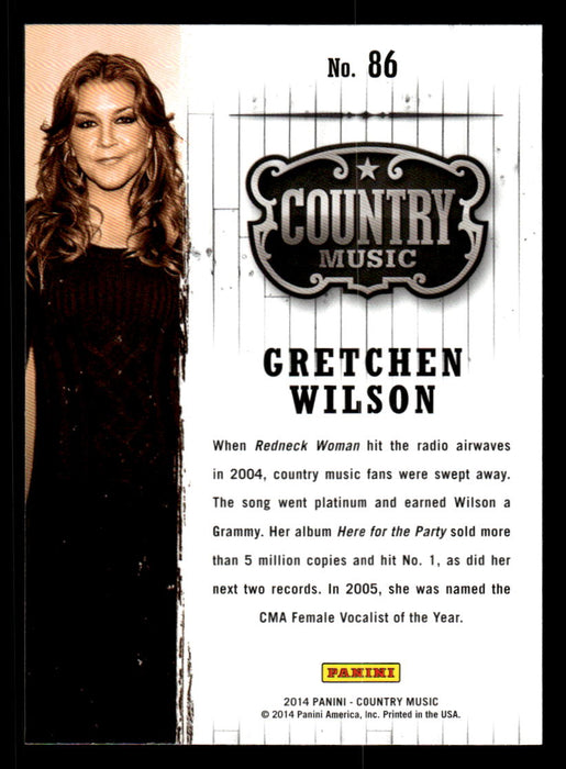 Gretchen Wilson 2014 Panini Country Music Back of Card