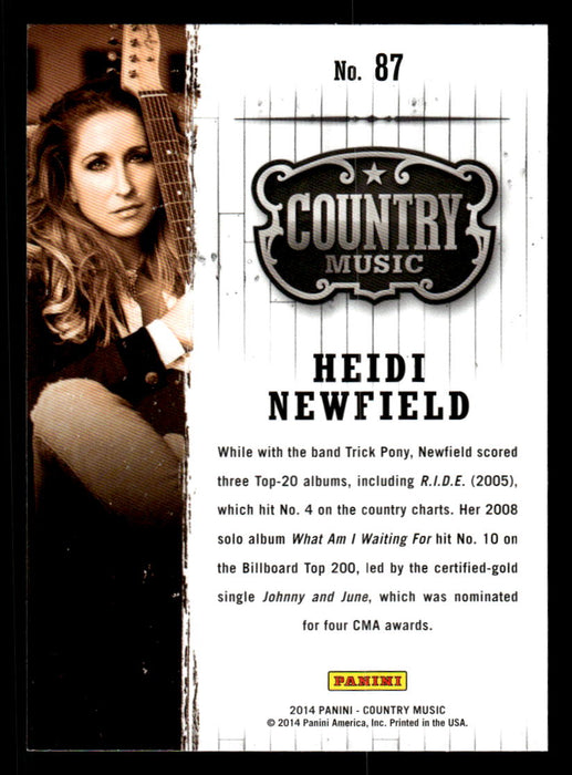 Heidi Newfield 2014 Panini Country Music Back of Card