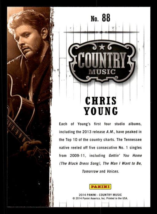 Chris Young 2014 Panini Country Music Back of Card