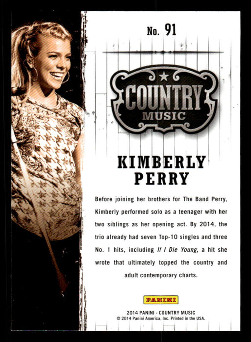 Kimberly Perry 2014 Panini Country Music Back of Card