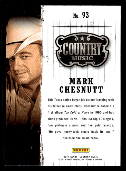 Mark Chesnutt 2014 Panini Country Music Back of Card