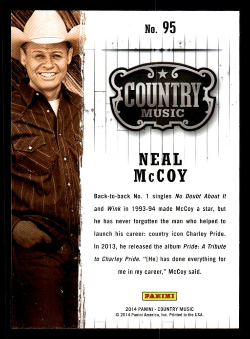 Neal McCoy 2014 Panini Country Music Back of Card