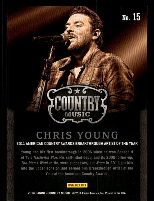 Chris Young 2014 Panini Country Music Back of Card