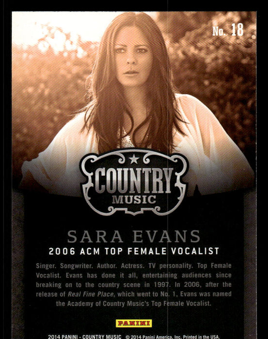 Sara Evans 2014 Panini Country Music Back of Card