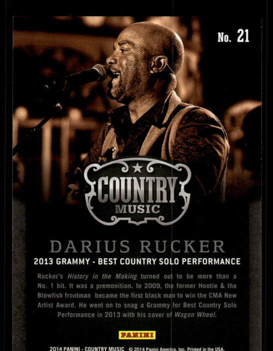 Darius Rucker 2014 Panini Country Music Back of Card