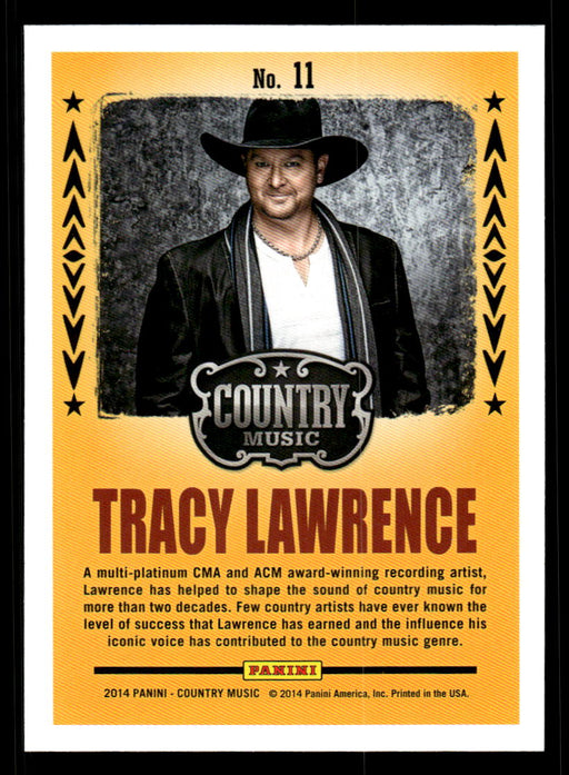 Tracy Lawrence 2014 Panini Country Music Back of Card