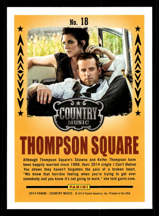 Thompson Square 2014 Panini Country Music Back of Card