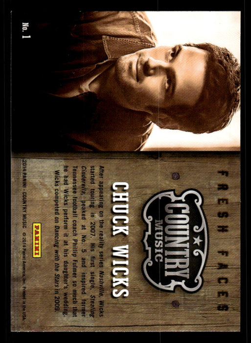 Chuck Wicks 2014 Panini Country Music Back of Card