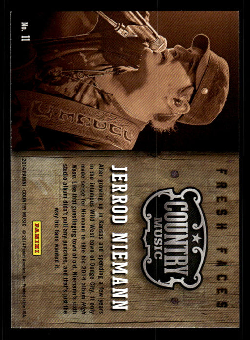 Jerrod Niemann 2014 Panini Country Music Back of Card