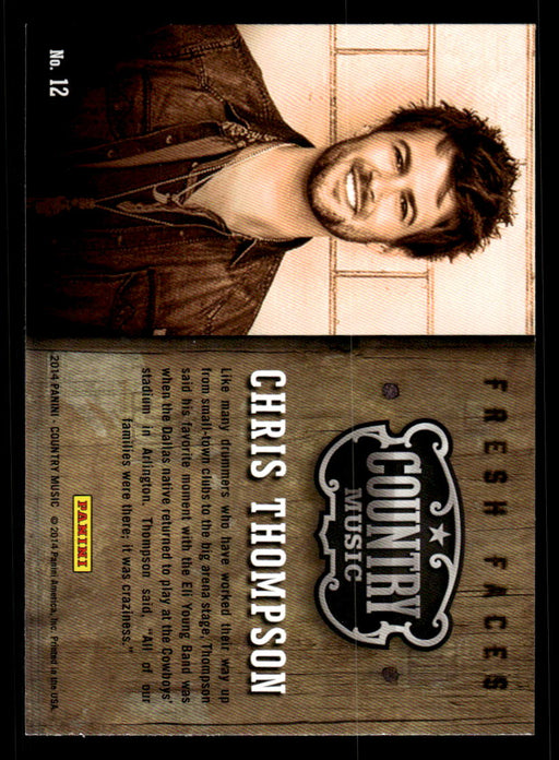 Chris Thompson 2014 Panini Country Music Back of Card