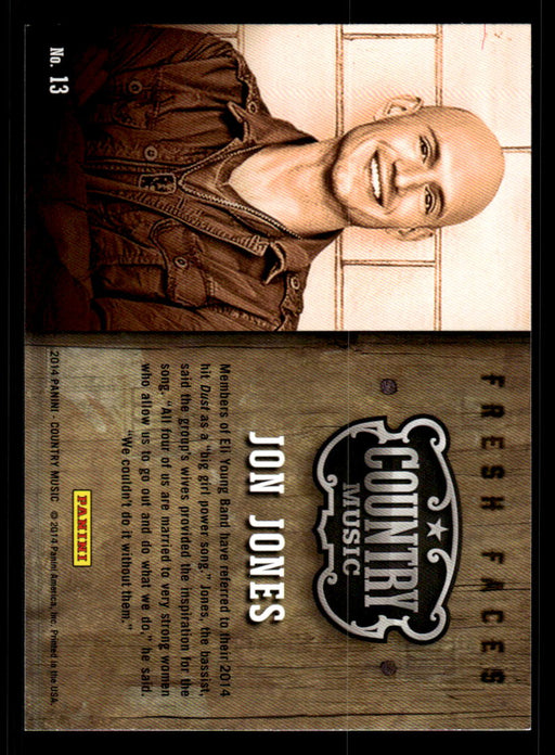 Jon Jones 2014 Panini Country Music Back of Card