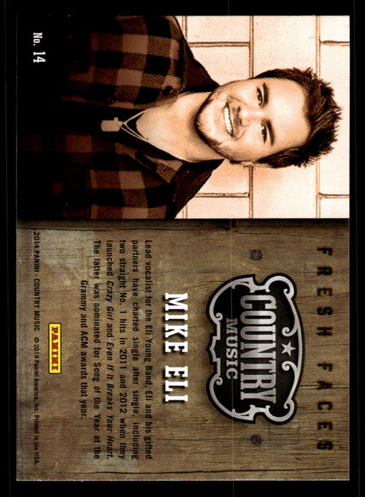 Mike Eli 2014 Panini Country Music Back of Card