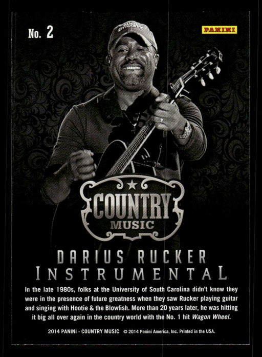 Darius Rucker 2014 Panini Country Music Back of Card