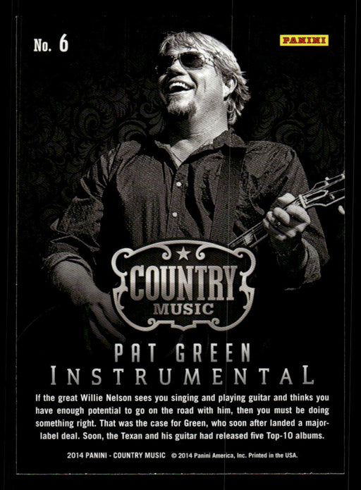 Pat Green 2014 Panini Country Music Back of Card