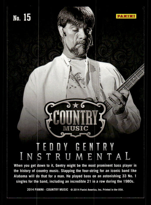 Teddy Gentry 2014 Panini Country Music Back of Card