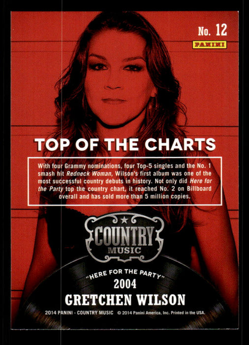 Gretchen Wilson 2014 Panini Country Music Back of Card