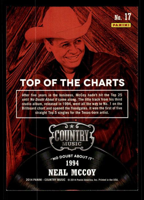 Neal McCoy 2014 Panini Country Music Back of Card