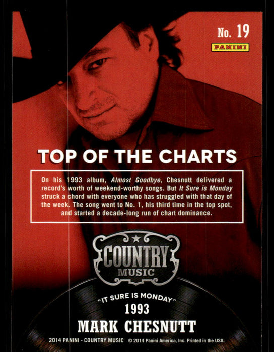 Mark Chesnutt 2014 Panini Country Music Back of Card