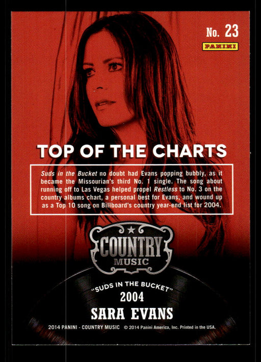 Sara Evans 2014 Panini Country Music Back of Card