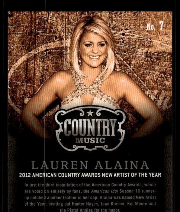 Lauren Alaina 2014 Panini Country Music Back of Card