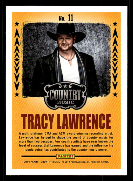 Tracy Lawrence 2014 Panini Country Music Back of Card