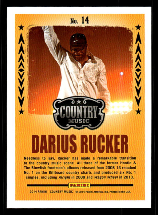 Darius Rucker 2014 Panini Country Music Back of Card