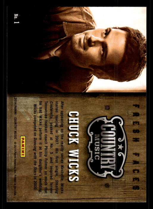 Chuck Wicks 2014 Panini Country Music Back of Card