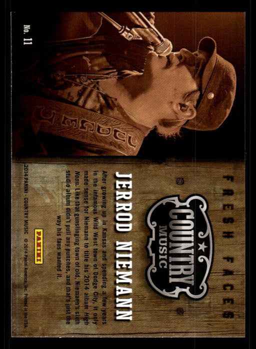 Jerrod Niemann 2014 Panini Country Music Back of Card