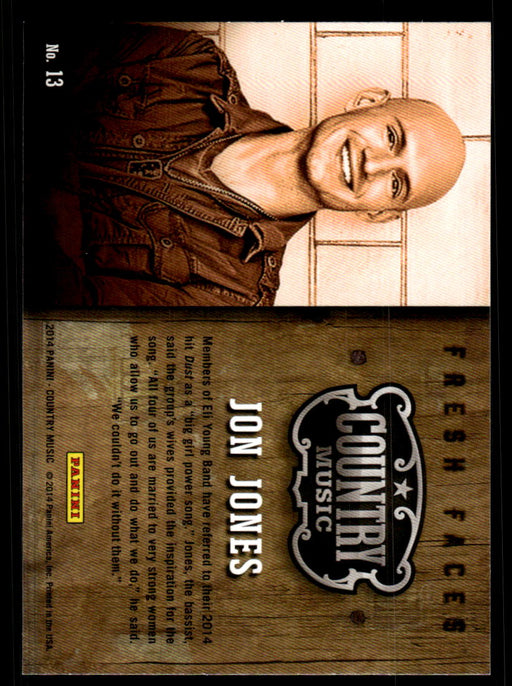 Jon Jones 2014 Panini Country Music Back of Card