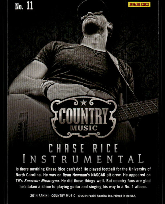 Chase Rice 2014 Panini Country Music Back of Card