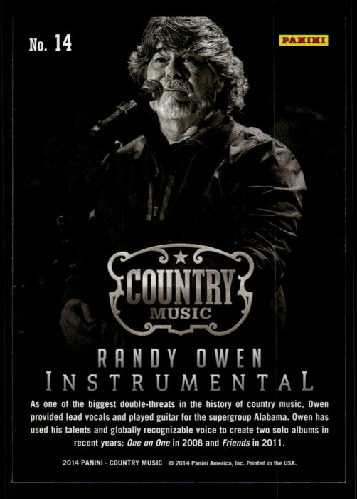 Randy Owen 2014 Panini Country Music Back of Card