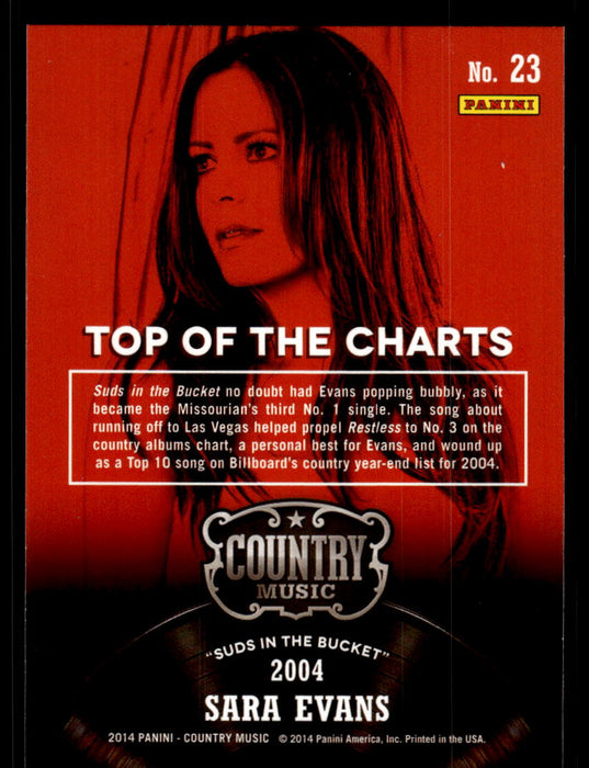 Sara Evans 2014 Panini Country Music Back of Card