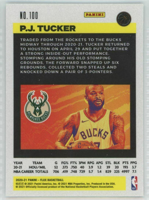 2020-21 Panini Flux #100 P.J. Tucker Milwaukee Bucks - Collectible Craze America