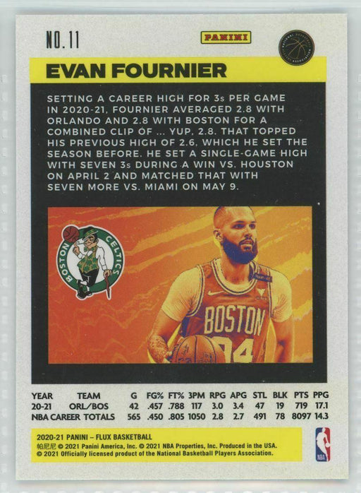 2020-21 Panini Flux #11 Evan Fournier Boston Celtics - Collectible Craze America