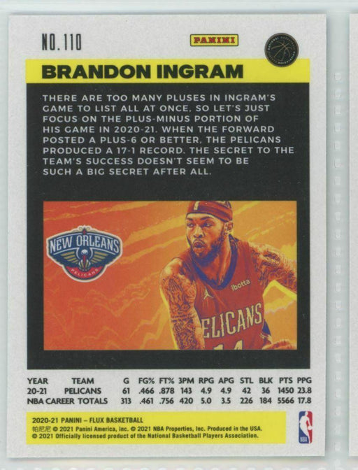 2020-21 Panini Flux #110 Brandon Ingram New Orleans Pelicans - Collectible Craze America