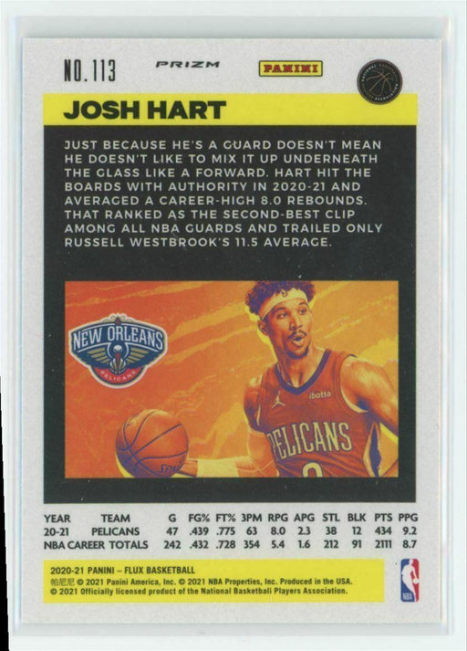 2020-21 Panini Flux #113 Josh Hart New Orleans Pelicans Laser Prizm - Collectible Craze America