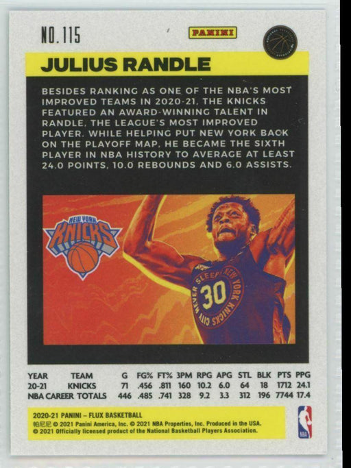 2020-21 Panini Flux #115 Julius Randle New York Knicks - Collectible Craze America