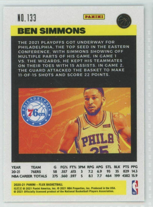 2020-21 Panini Flux #133 Ben Simmons Philadelphia 76ers - Collectible Craze America