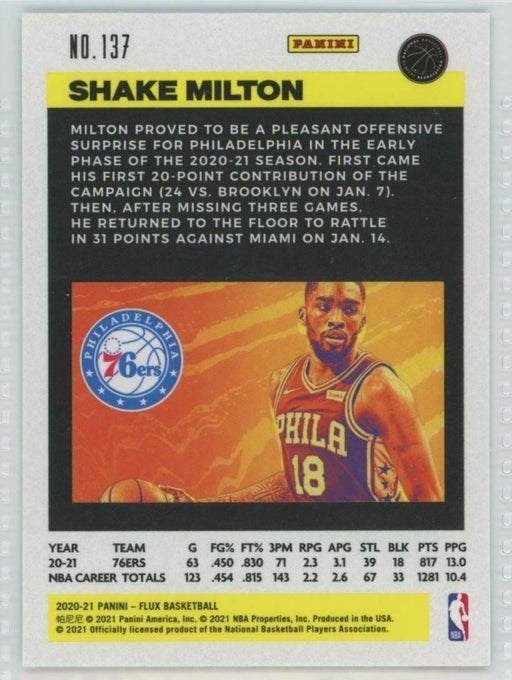 2020-21 Panini Flux #137 Shake Milton Philadelphia 76ers - Collectible Craze America