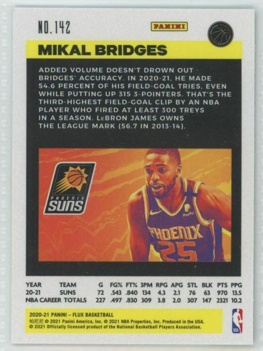 2020-21 Panini Flux #142 Mikal Bridges Phoenix Suns - Collectible Craze America