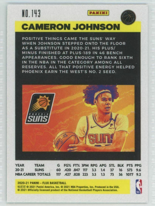 2020-21 Panini Flux #143 Cameron Johnson Phoenix Suns - Collectible Craze America