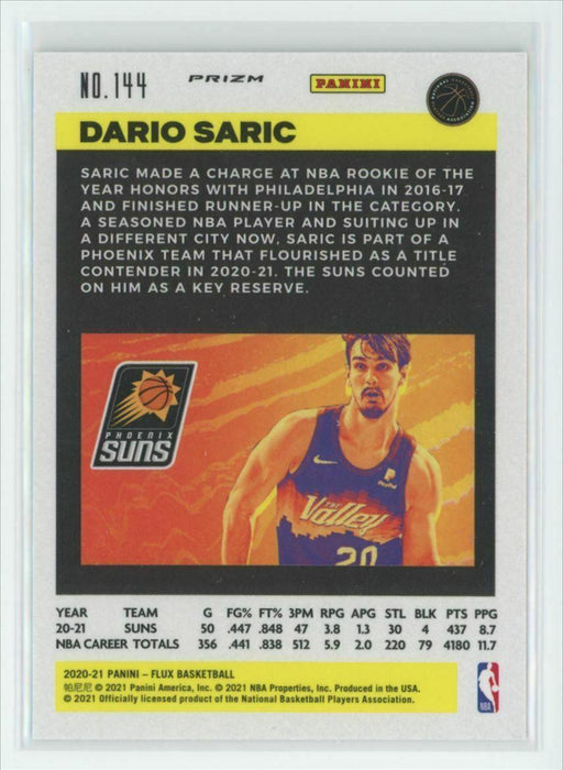 2020-21 Panini Flux #144 Dario Saric Phoenix Suns Silver Mojo Prizm - Collectible Craze America