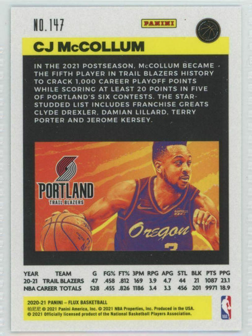 2020-21 Panini Flux #147 CJ McCollum Portland Trail Blazers - Collectible Craze America