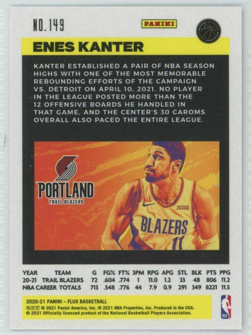 2020-21 Panini Flux #149 Enes Kanter Portland Trail Blazers - Collectible Craze America