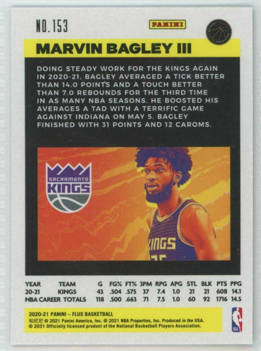 2020-21 Panini Flux #153 Marvin Bagley III Sacramento Kings - Collectible Craze America