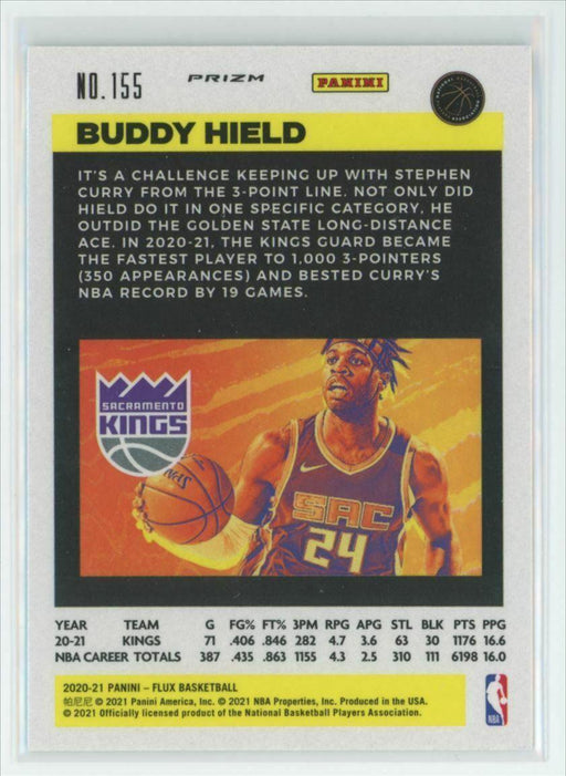 2020-21 Panini Flux #155 Buddy Hield Sacramento Kings Laser Prizm - Collectible Craze America