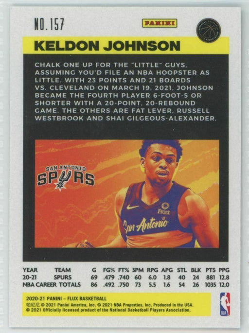 2020-21 Panini Flux #157 Keldon Johnson San Antonio Spurs - Collectible Craze America