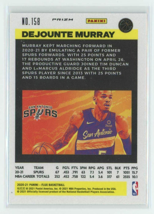 2020-21 Panini Flux #158 Dejounte Murray San Antonio Spurs Silver Mojo Prizm - Collectible Craze America