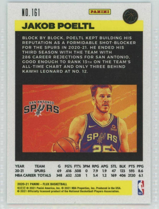 2020-21 Panini Flux #161 Jakob Poeltl San Antonio Spurs - Collectible Craze America